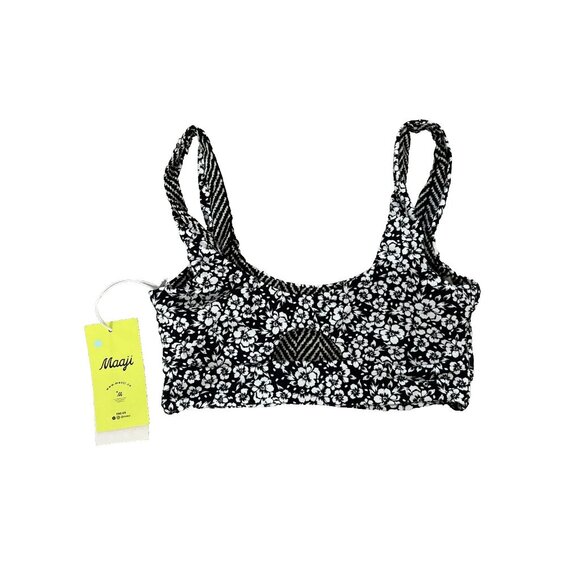 MAAJI Reversible Floral Black Pansy Briget Swim Top ( S ) - Picture 4 of 5